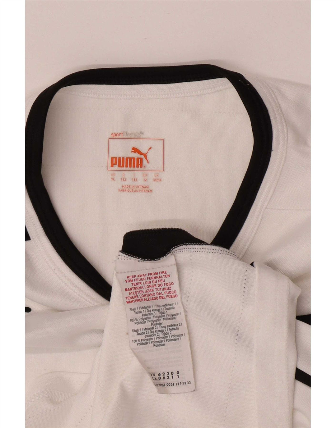 Maglietta grafica regolare da ragazzo Puma 11-12 anni Colorblock bianco