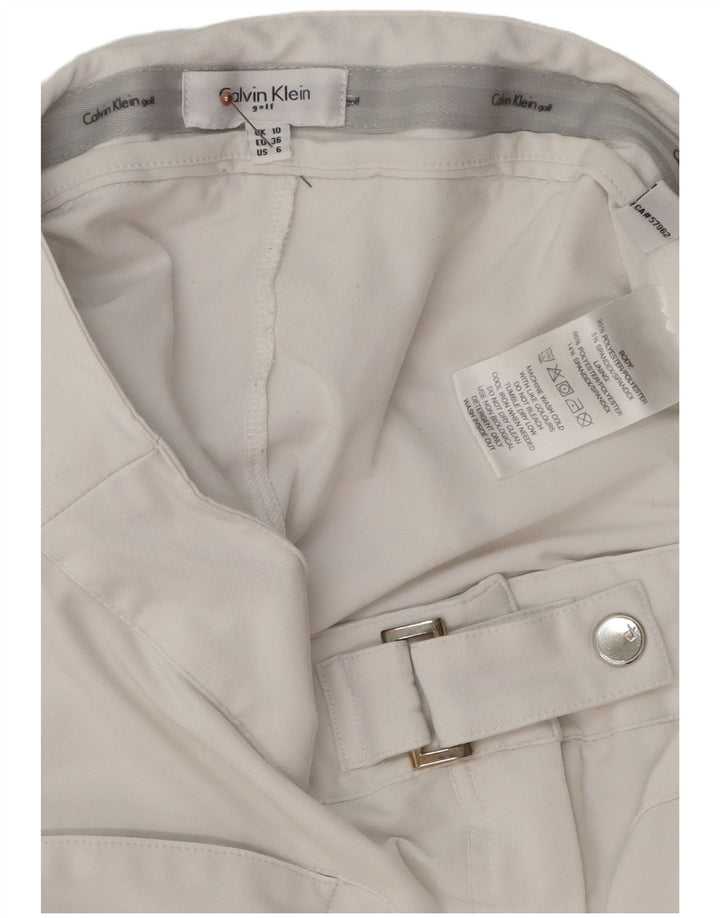 Minigonna da donna Calvin Klein UK 10 piccola W28 poliestere bianco