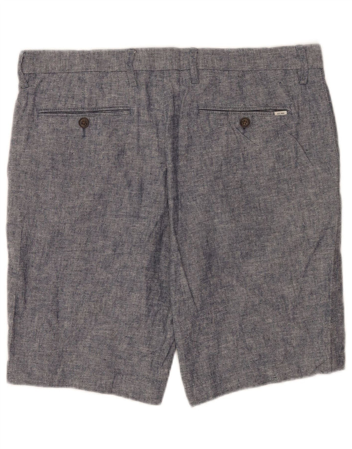 Pantaloncini chino da uomo Marks & Spencer W34 grande lino blu navy