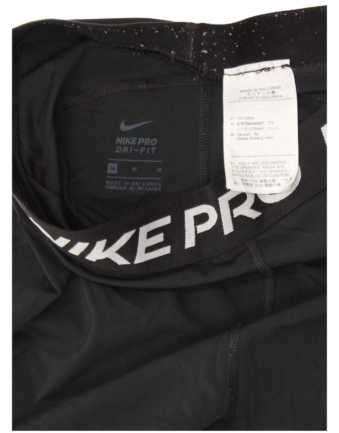 NIKE Womens Dri Fit Capri Leggings UK 12 Medium  Black Polyester