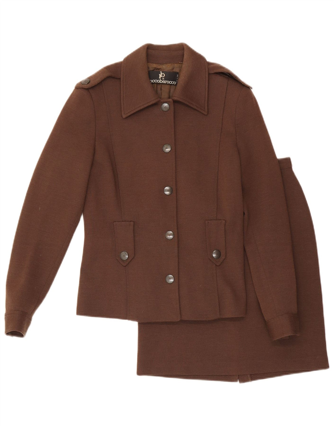 Set gonna da donna in 2 pezzi a 5 bottoni Roccobarocco UK 10 Small W23 Marrone Army