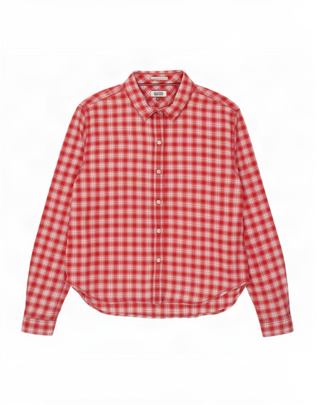 Camicia da donna Tommy Hilfiger UK 14 cotone a quadri rossi medi