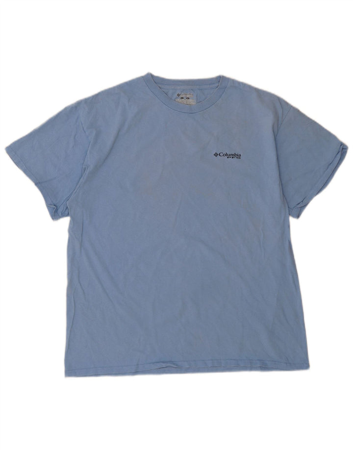 T-shirt grafica da uomo COLUMBIA Top grande in cotone blu
