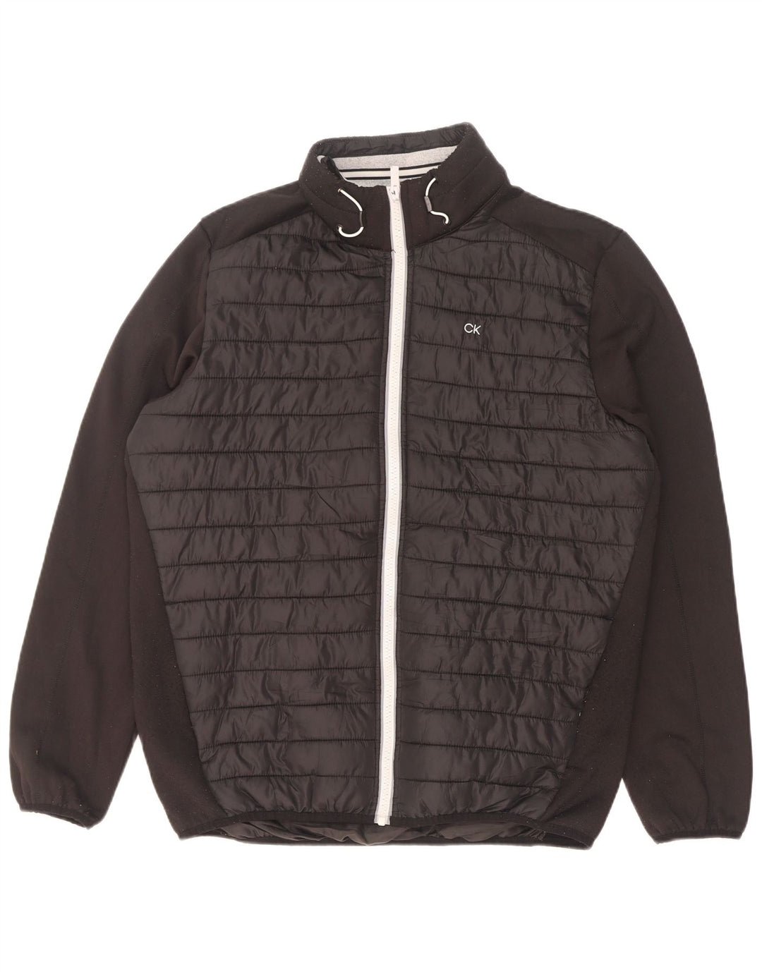 Giacca imbottita da golf da uomo Calvin Klein UK 38 poliestere nero medio