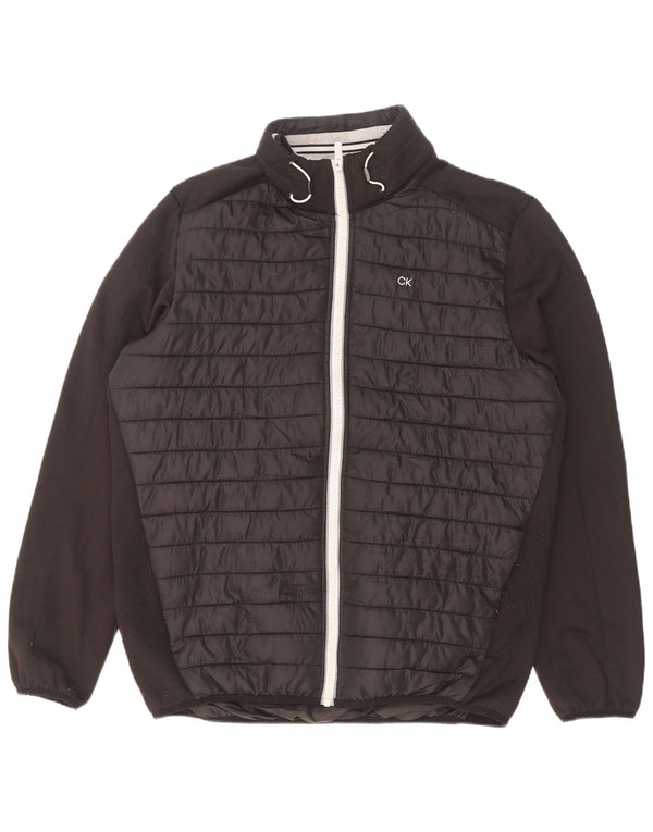 Giacca imbottita da golf da uomo Calvin Klein UK 38 poliestere nero medio