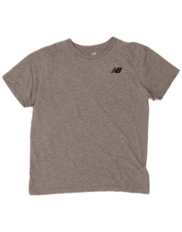 T-shirt grafica da uomo New Balance Top grande in cotone chiazzato grigio