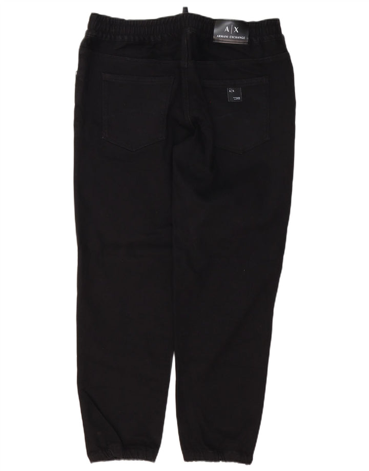 Armani Exchange Uomo Joggers Jeans Slim W32 L28 Cotone Nero
