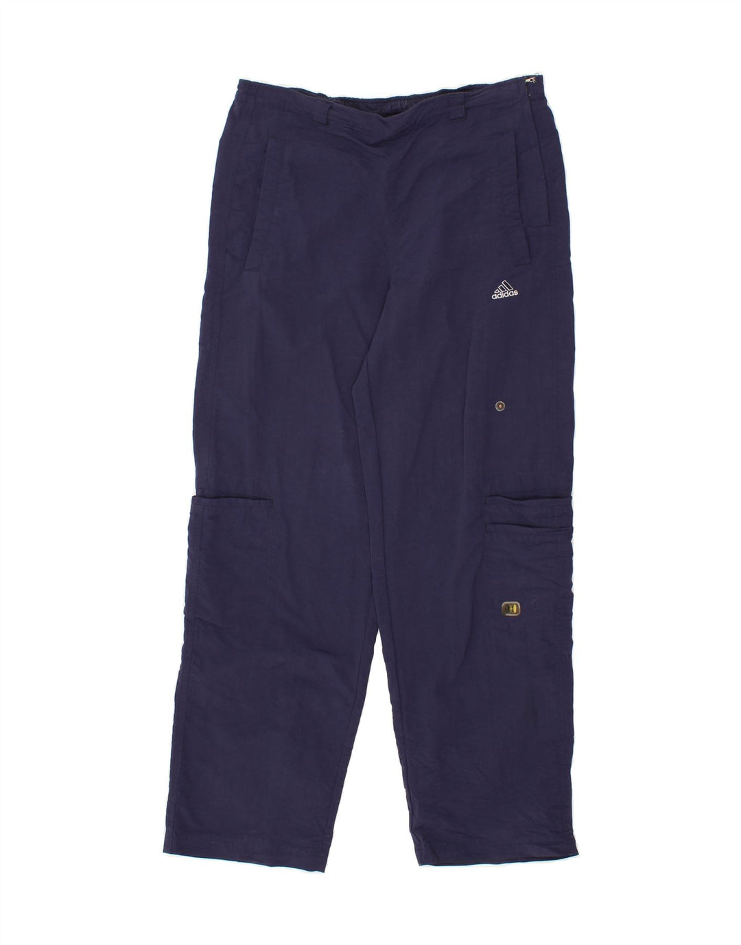 ADIDAS Mens Straight Cargo Trousers W28 L30 Navy Blue Polyamide Vintage Adidas and Second-Hand Adidas from Messina Hembry 