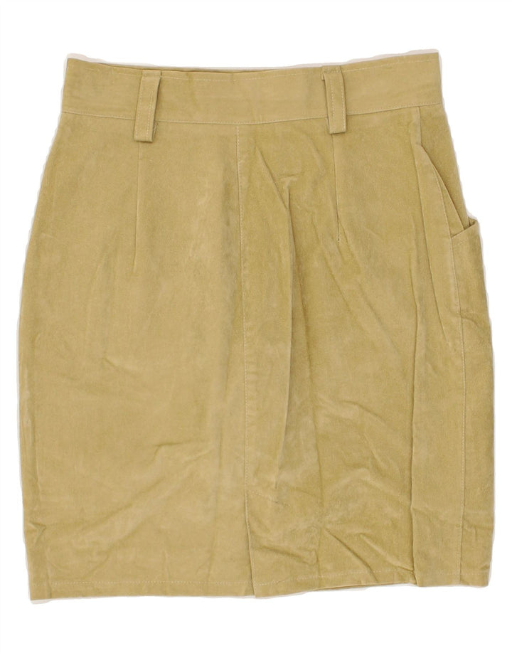 VINTAGE Womens Pencil Skirt IT 44 Medium W28 Yellow Cotton Vintage Vintage and Second-Hand Vintage from Messina Hembry 