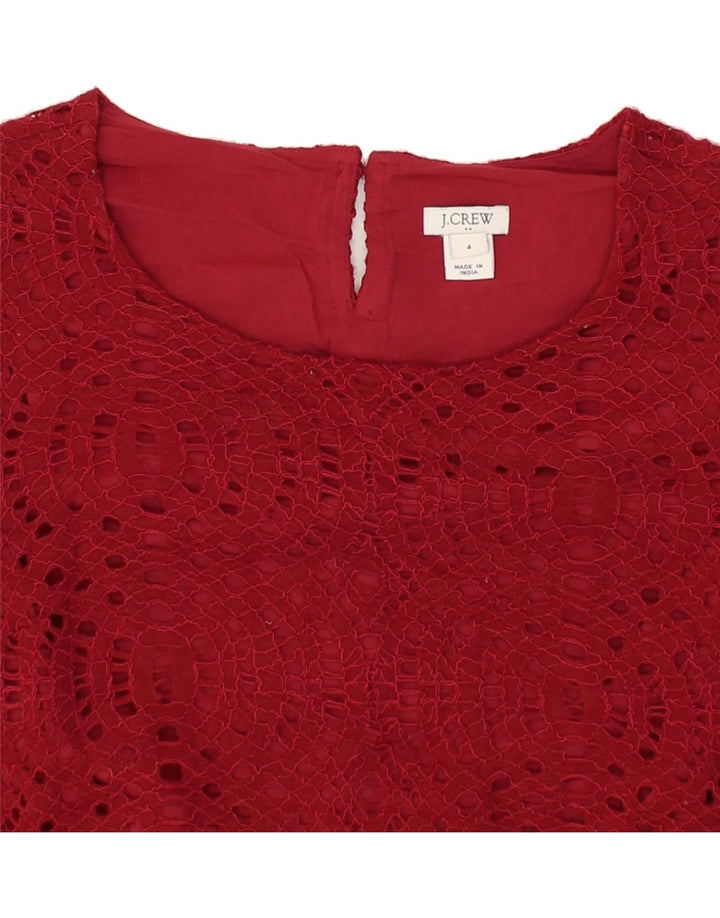 J. CREW Womens 3/4 Sleeve Basic Dress US 4 Small Burgundy Nylon Vintage J. Crew and Second-Hand J. Crew from Messina Hembry 