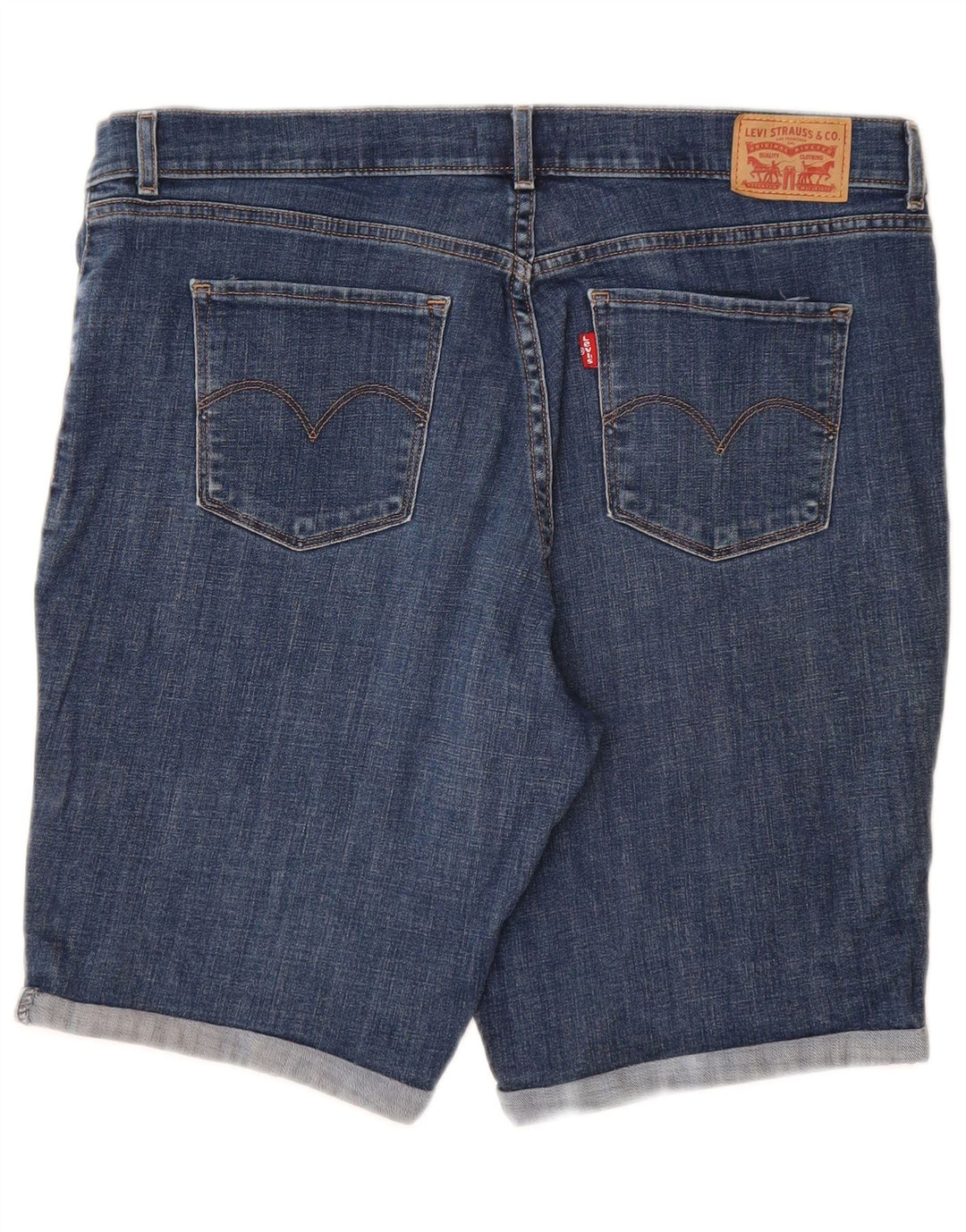 LEVI'S Bermuda da donna in denim, pantaloncini W32 grandi in cotone blu