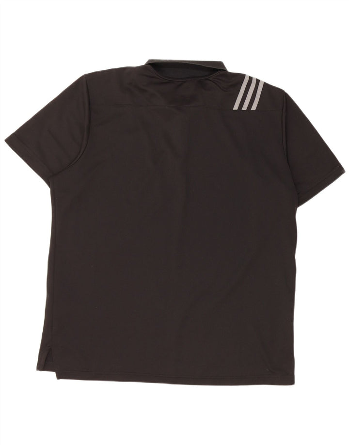 Polo da golf da uomo Adidas Large nera in poliestere