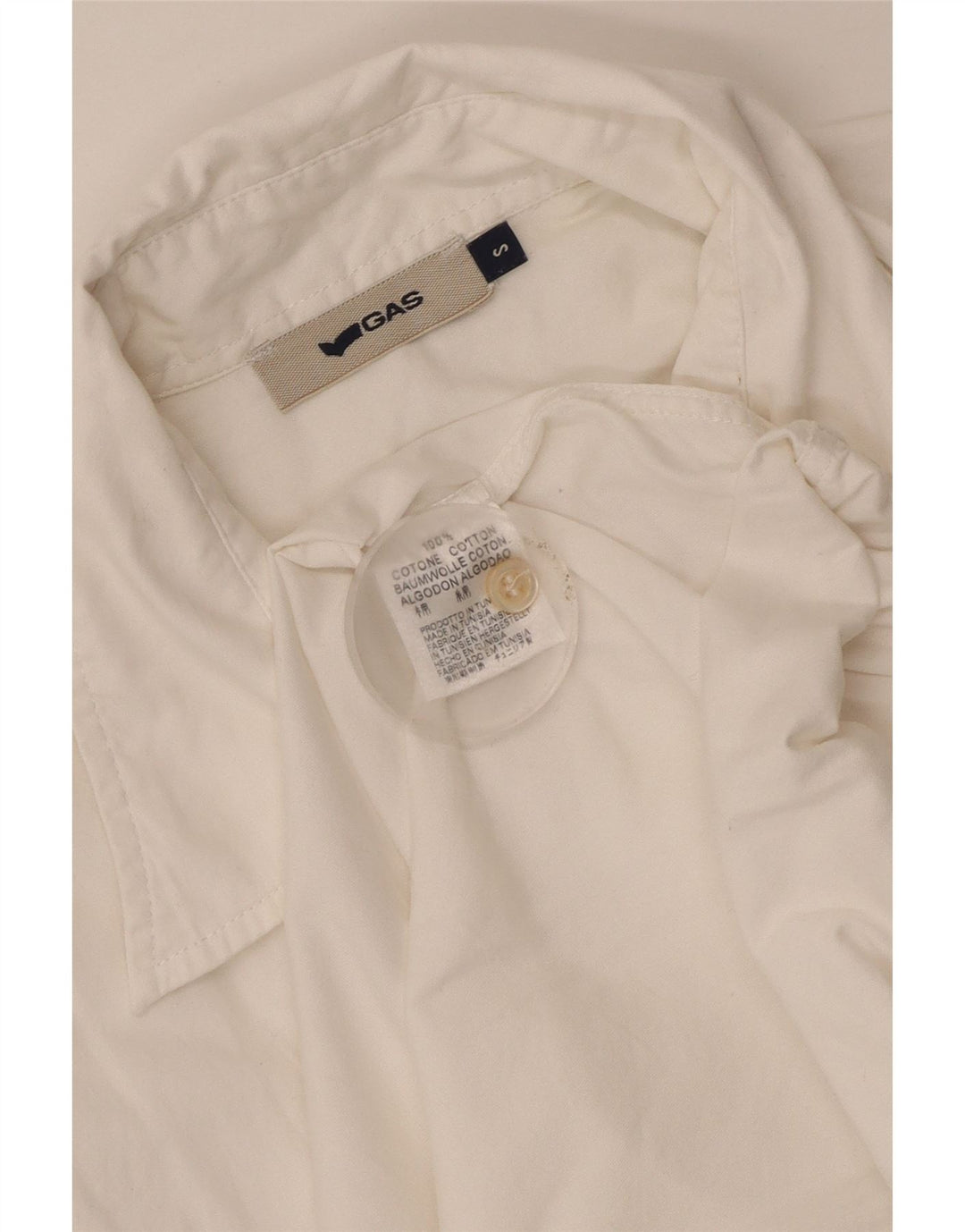 Camicia a maniche corte da uomo Gas Small in cotone bianco