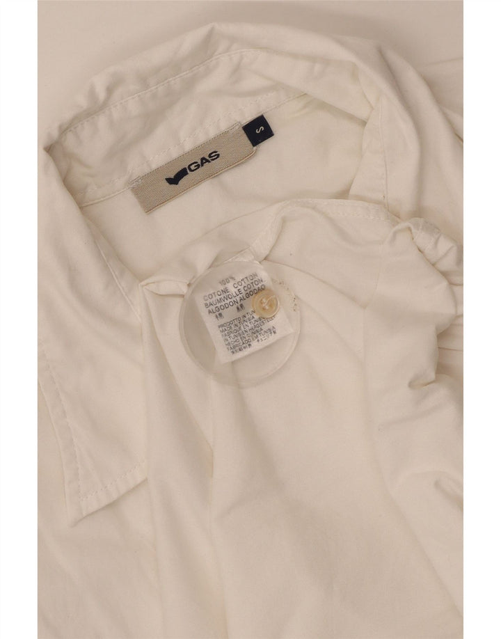 Camicia a maniche corte da uomo Gas Small in cotone bianco