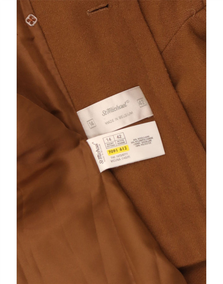 Giacca doppiopetto da donna St Michael UK 14 Large Beige Lana
