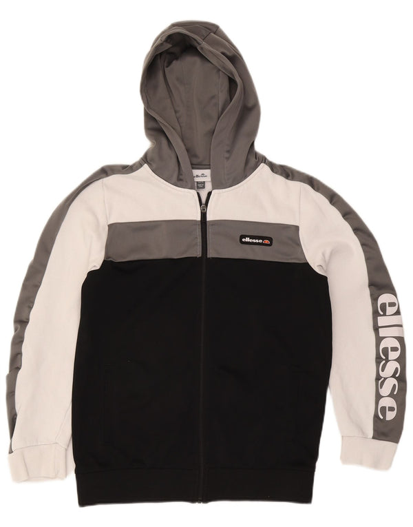 Maglione con cappuccio e zip grafica per ragazzi Ellesse 13-14 anni color block nero
