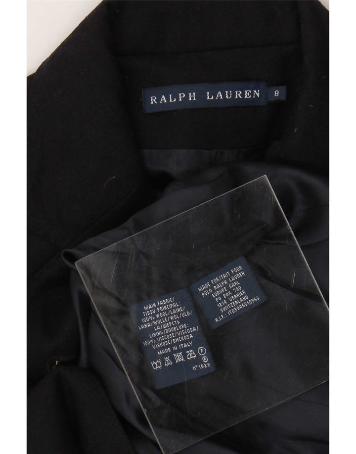 Giacca blazer a 2 bottoni da donna Ralph Lauren US 8 lana blu navy media