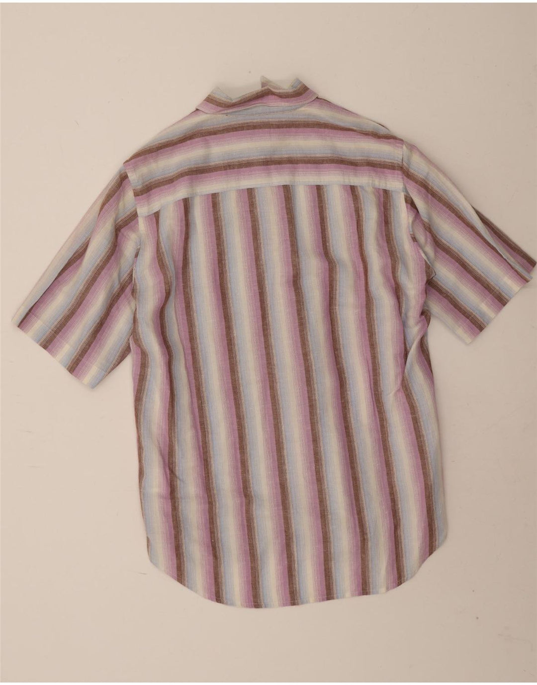 Camicia a maniche corte da uomo Marlboro Classics, lino a righe grandi multicolori