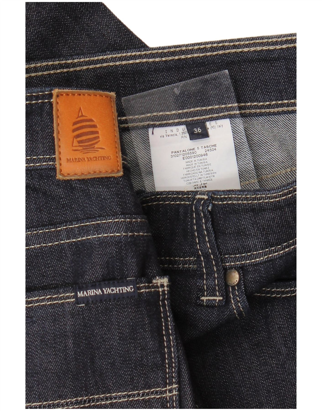 MARINA YACHTING Jeans dritti da uomo W36 L29 cotone blu navy