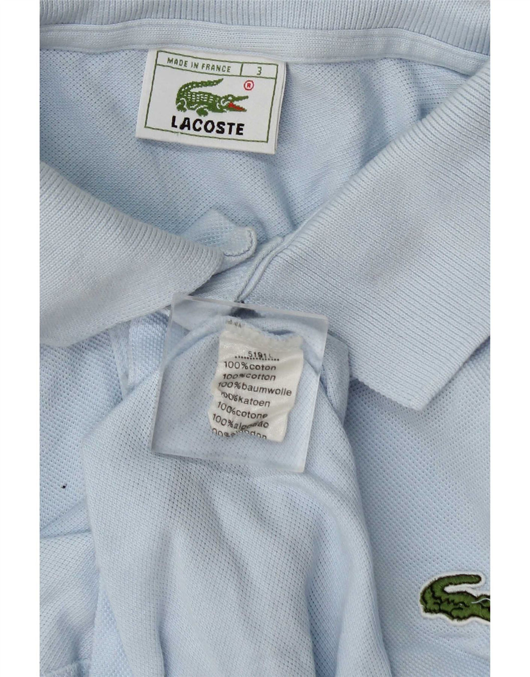 Polo da uomo a maniche lunghe Lacoste taglia 3 piccola in cotone blu