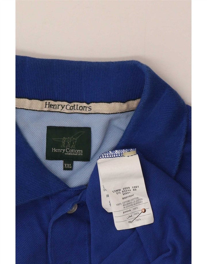 Polo da uomo Henry Cottons 2XL in cotone blu