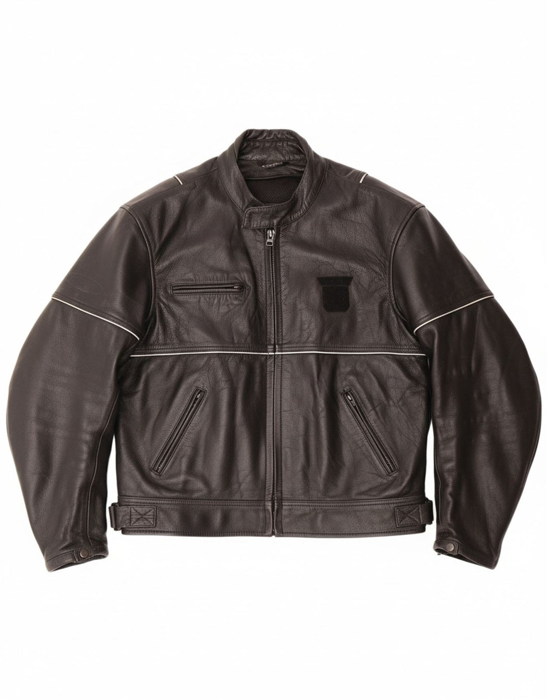 Giacca da pilota in pelle da uomo VINTAGE UK 46 3XL Pelle nera