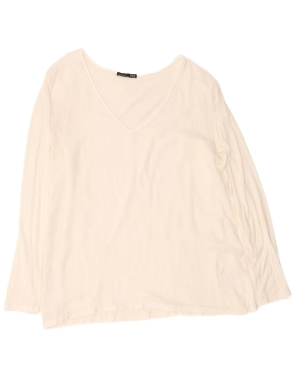 Top Zara da donna a maniche lunghe UK 14 grande bianco