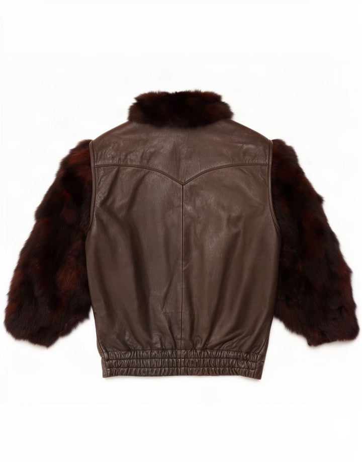 Giacca in pelle oversize da donna in pelliccia sintetica Ruffo UK 18 XL Marrone