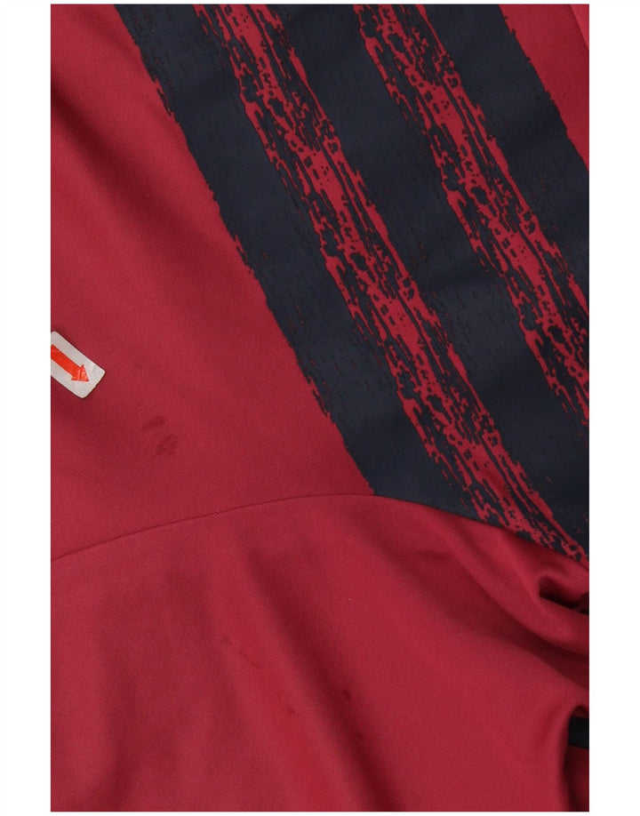 Polo Adidas da uomo Primegreen grande in poliestere a righe rosse