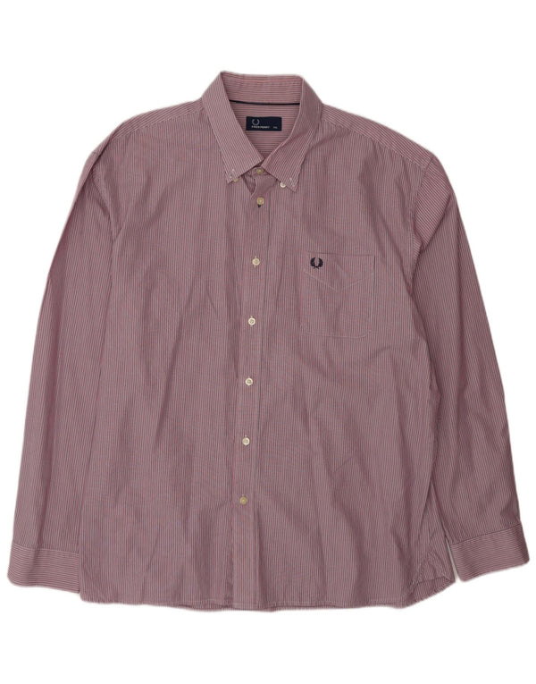 Camicia da uomo Fred Perry 2XL cotone gessato rosa