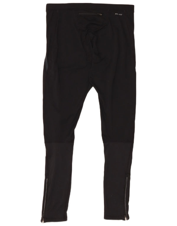 Nike Womens Dri Fit Leggings UK 16 Large Black Polyester