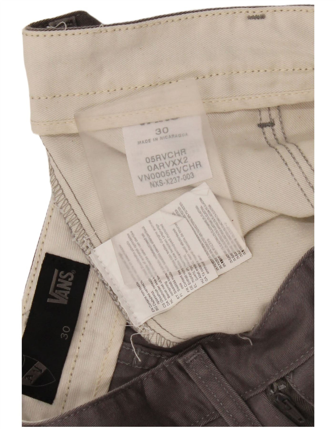 Pantaloncini cargo da uomo Vans W30 in cotone grigio medio