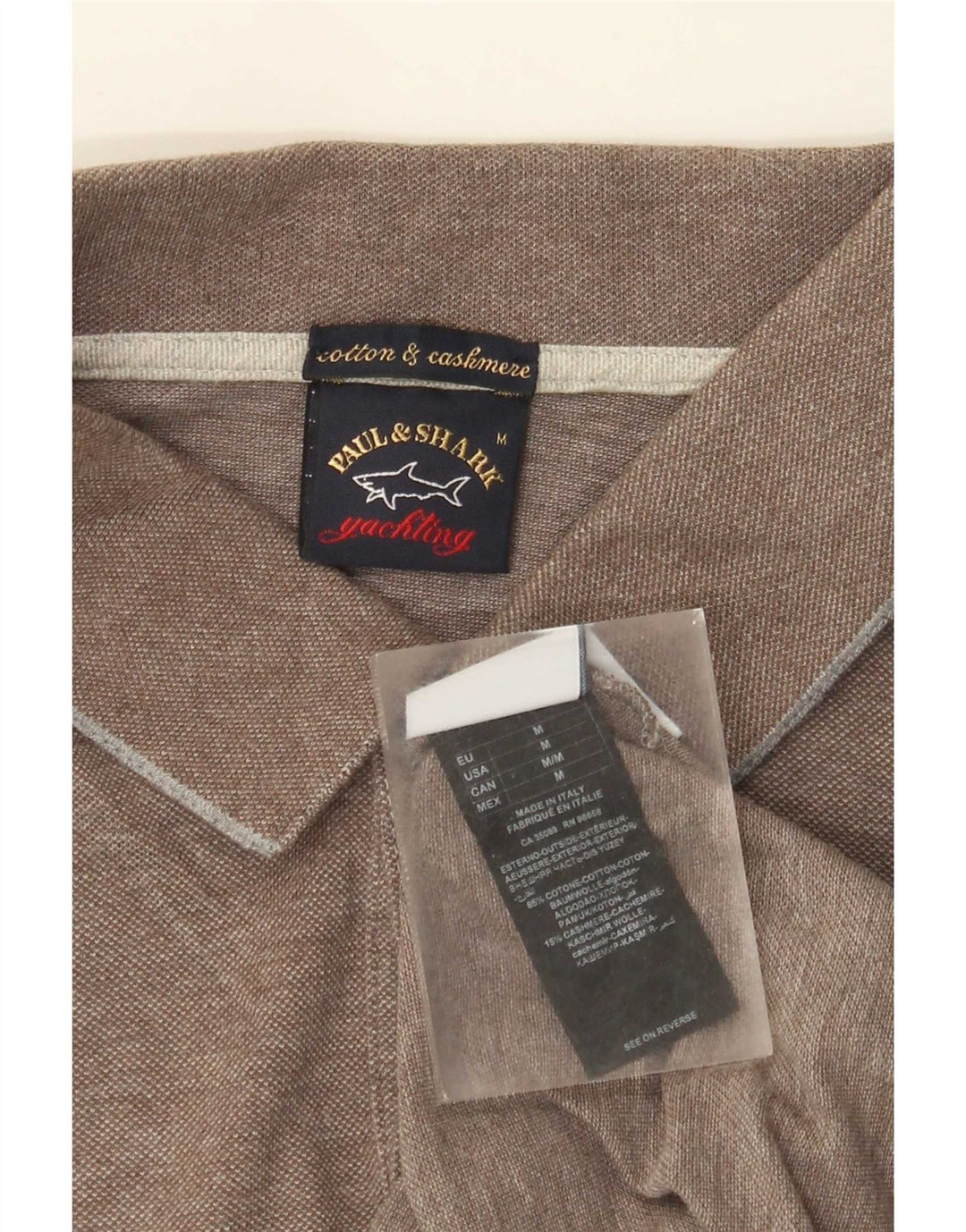 Polo da uomo vestibilità regolare Paul & Shark in cotone marrone medio