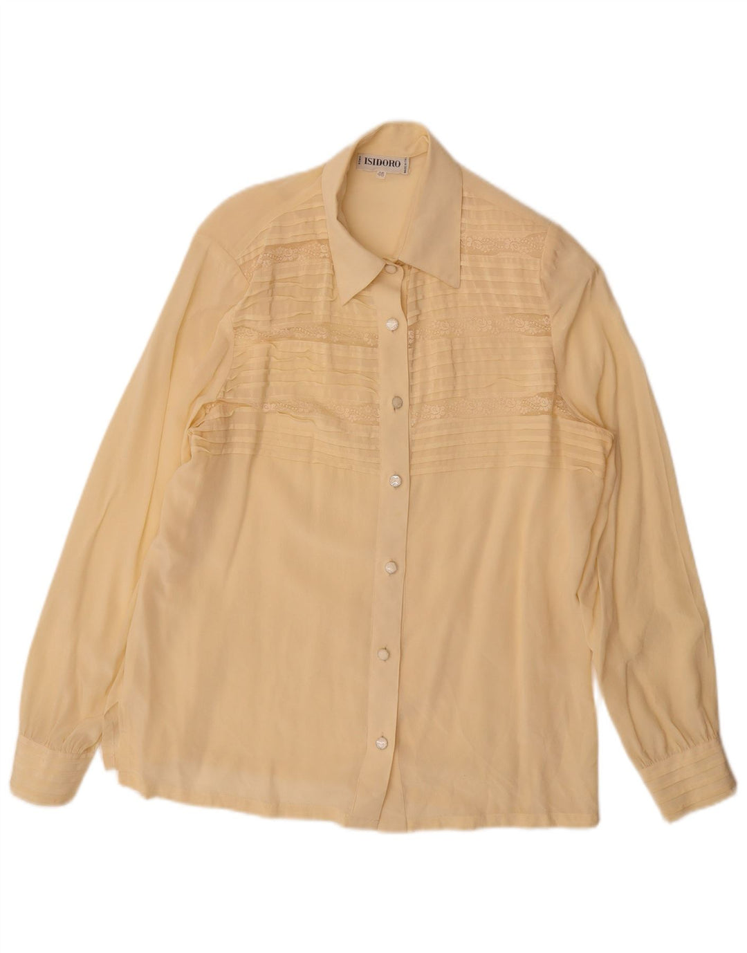 Camicetta camicia vintage da donna IT 46 grande beige