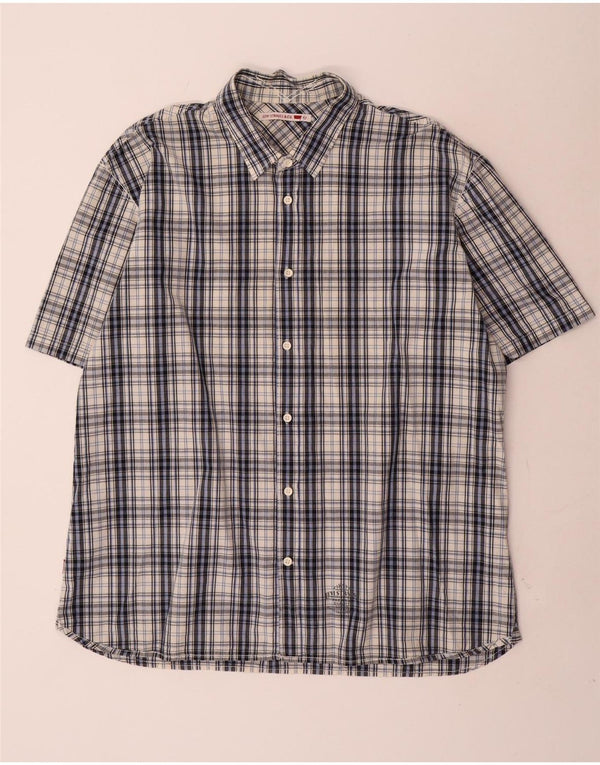 Camicia a maniche corte da uomo Levi's 2XL in cotone a quadri blu