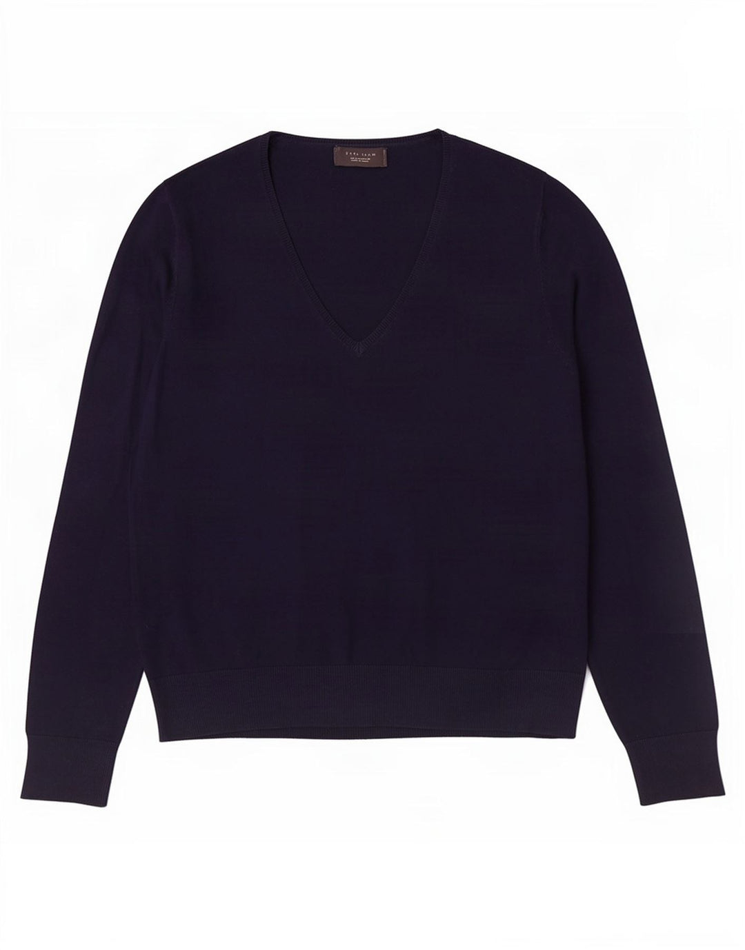 Maglione Zara da uomo con scollo a V grande in viscosa blu navy