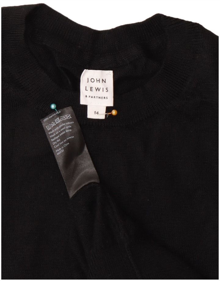 Maglione maglione girocollo da donna John Lewis UK 14 lana merino nera media