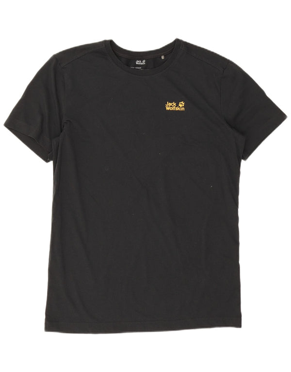 T-shirt da uomo Jack Wolfskin Top UK 40 cotone nero medio