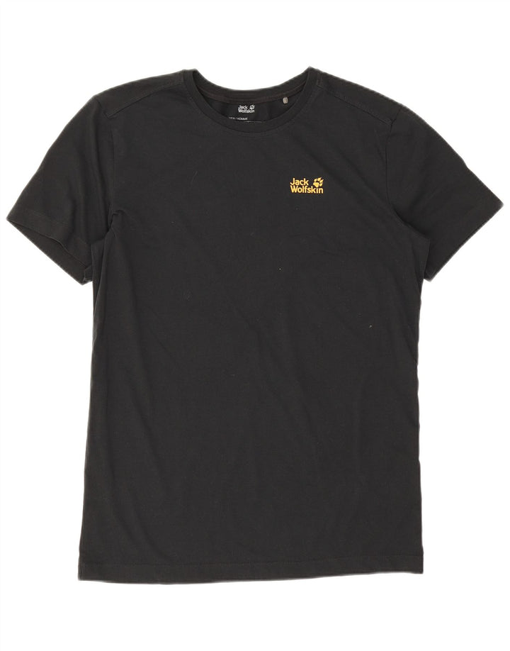T-shirt da uomo Jack Wolfskin Top UK 40 cotone nero medio