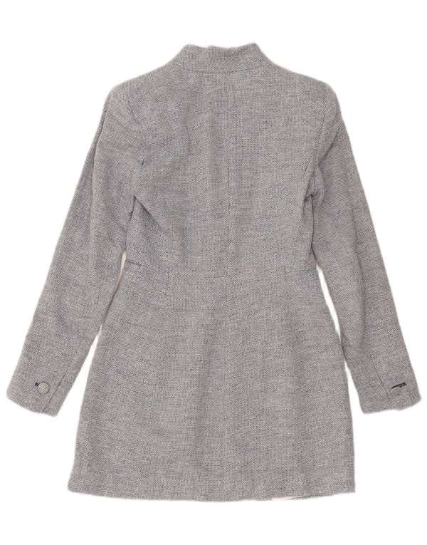 Giacca blazer lunga da donna Zara UK 4 XS blu Chevron Modern
