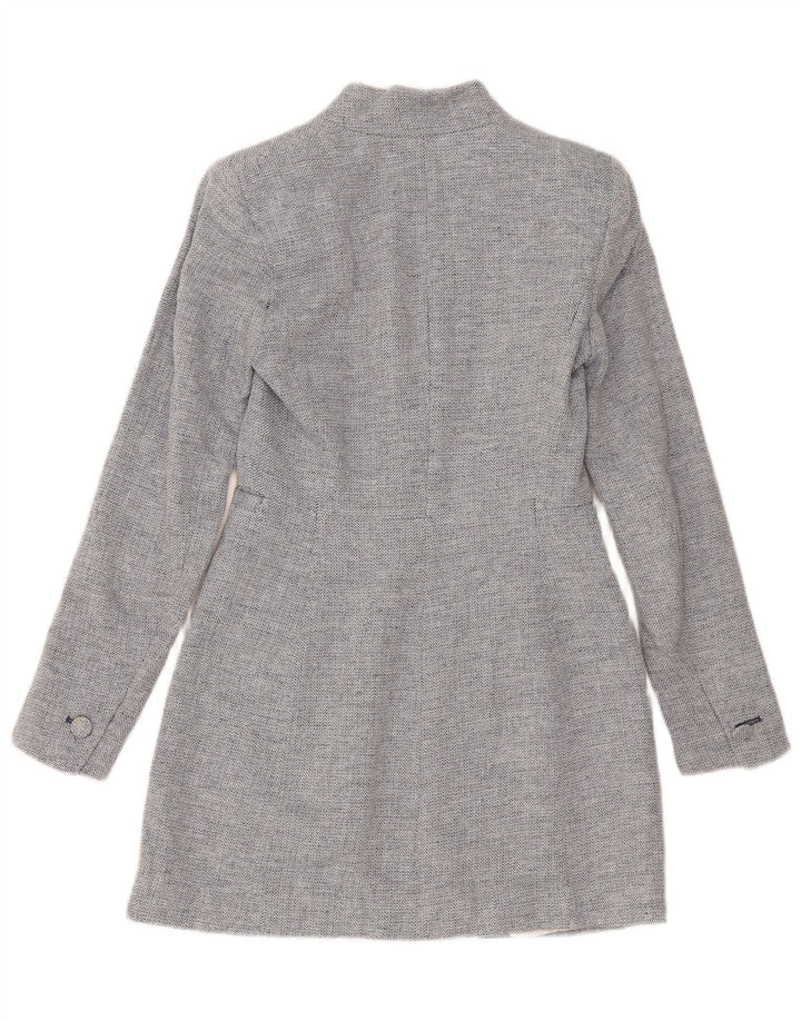 Giacca blazer lunga da donna Zara UK 4 XS blu Chevron Modern