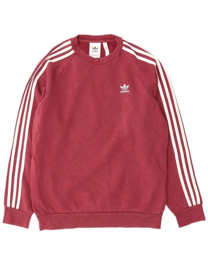 Felpa Adidas Uomo Maglione Piccolo Bordeaux Cotone