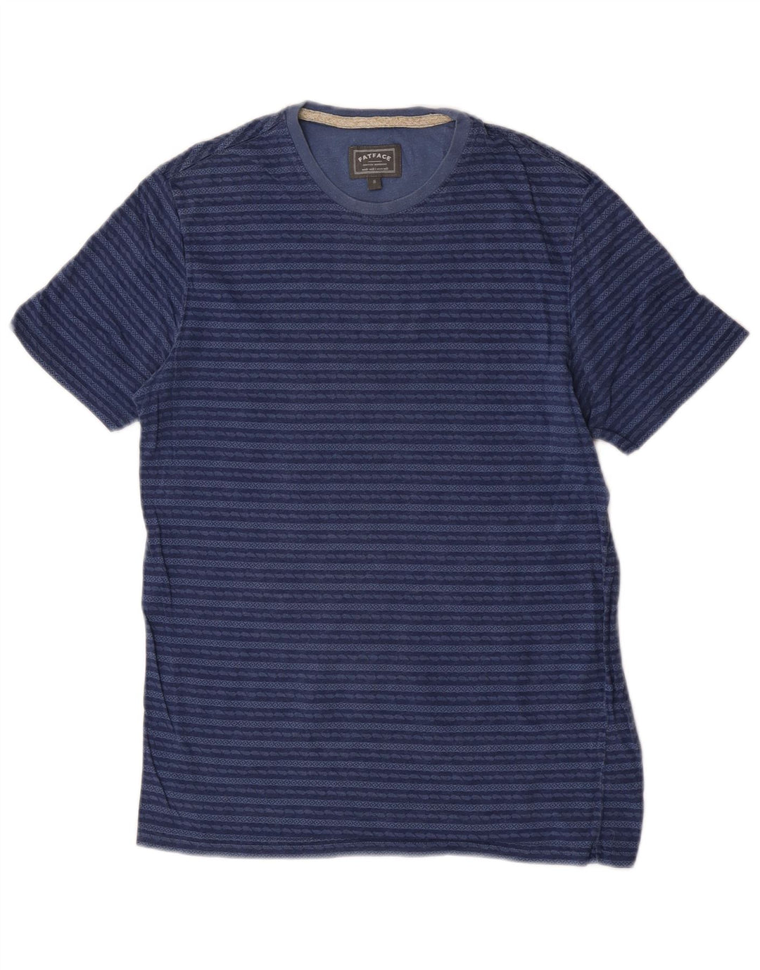 T-shirt da uomo Fat Face Top piccola in cotone a righe blu navy