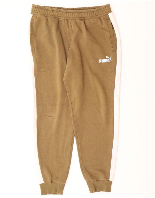 Pantaloni da tuta da uomo PUMA Joggers Large Khaki Colourblock Cotton