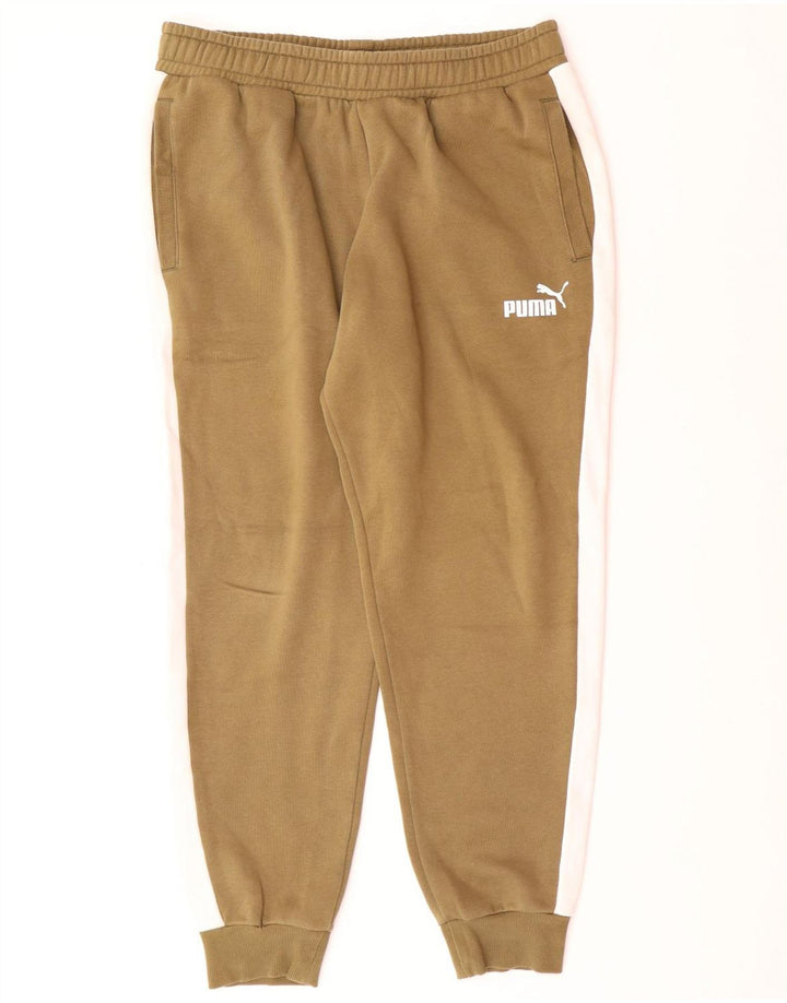 Pantaloni da tuta da uomo PUMA Joggers Large Khaki Colourblock Cotton