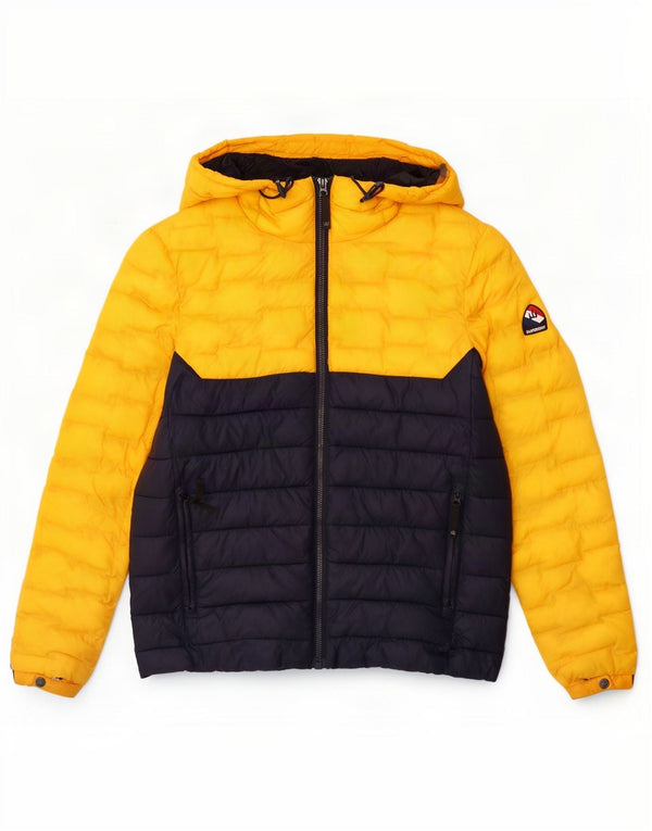Giacca imbottita con cappuccio da uomo Superdry UK 38 color block giallo medio