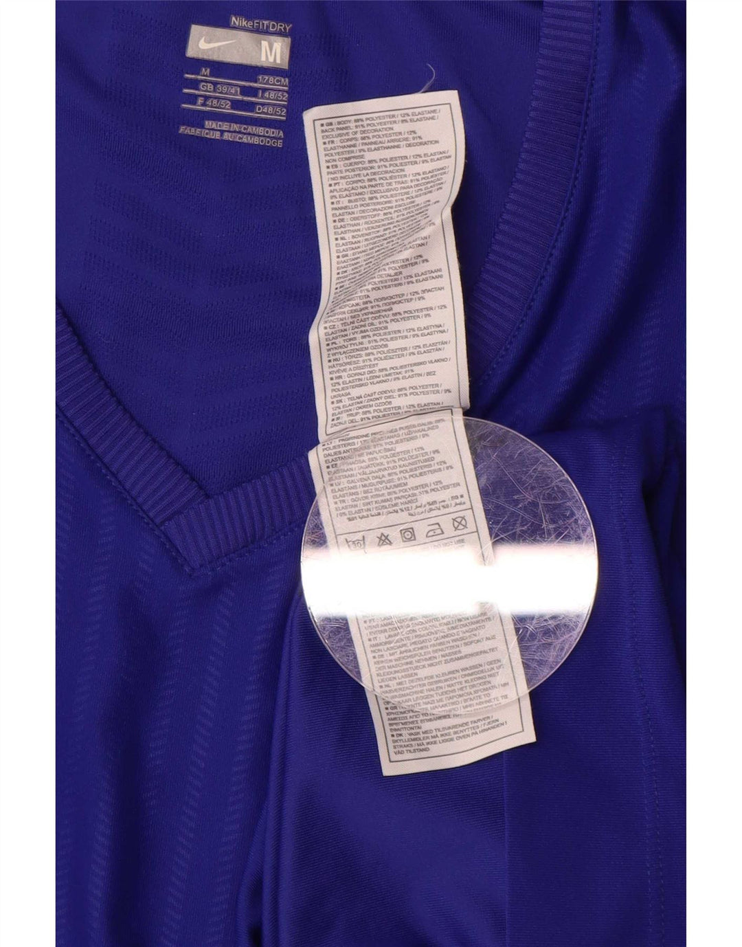 T-shirt da uomo Nike UK 39/41 poliestere a righe blu medio