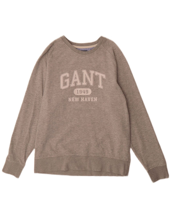 Gant Felpa grafica da uomo Maglione XL Cotone chiazzato grigio