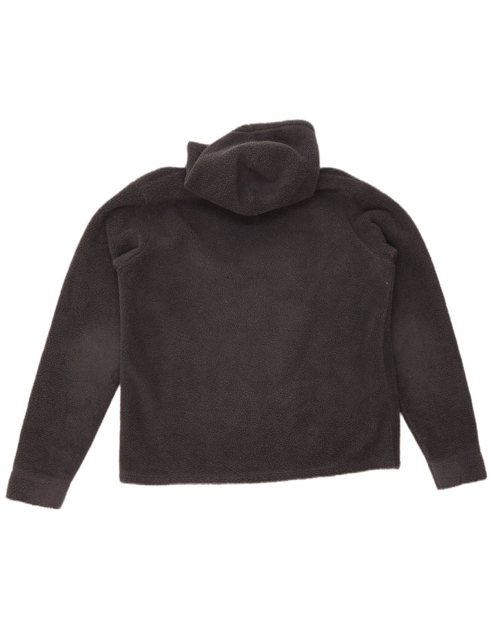 ANIMAL Womens Hooded Fleece Jacket UK 14 Large Grey Polyester