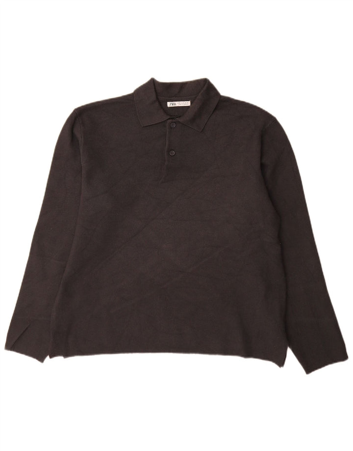 Maglione Zara da uomo con collo alto in viscosa grigio medio